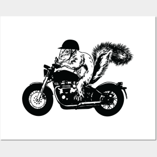 Squirrel Biker with helmet Design - For Squirrel Lovers Posters and Art